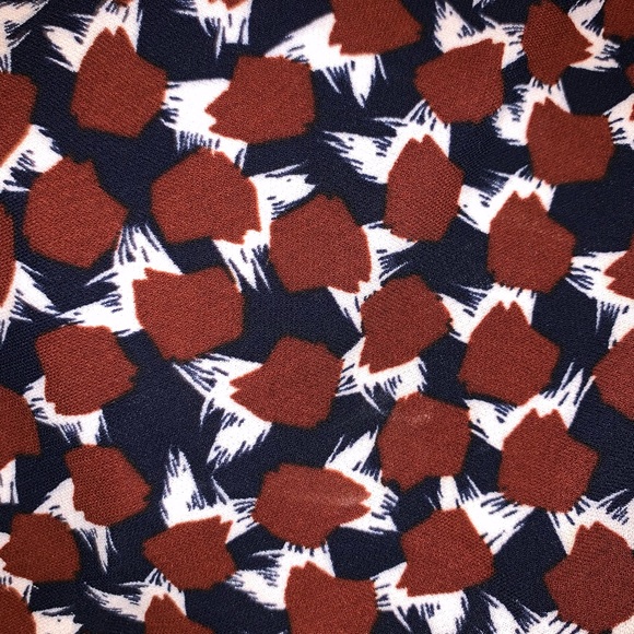 J Crew Burgundy Pattern Ruffle Viscose Blouse - Picture 8 of 8